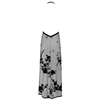 Noir - Długa Prześwitująca Sukienka Z Odkrytymi Ramionami I Dekoltem XL