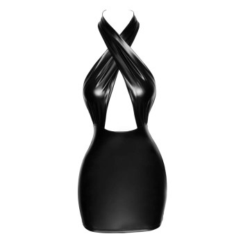 Noir - Seksowna Mini Sukienka Bez Pleców Czarna L