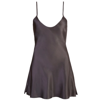 Cottelli LINGERIE - Satynowa Czarna Koszulka Nocna Na Ramiączkach XL
