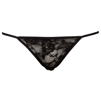 Cottelli LINGERIE - Seksowna Koronkowa Koszulka Nocna + Stringi Czarne M