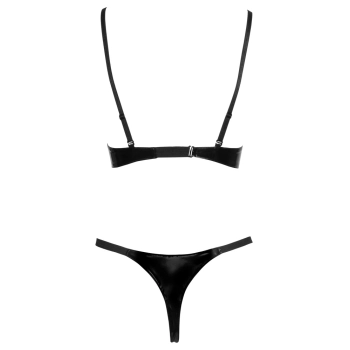 Black Level - Vinylowe Stringi + Wiązany Stanik M