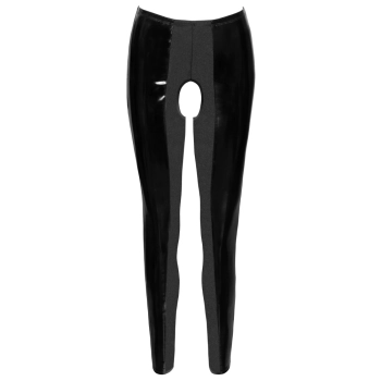 Black Level - Vinylowe Legginsy Bez Kroku Czarne L