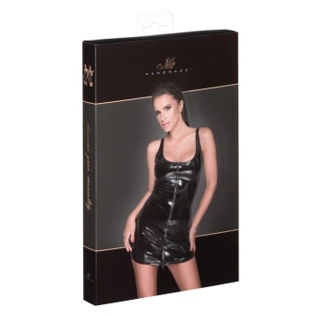 Noir - Seksowna Czarna Mini Sukienka Z Połyskiem XL