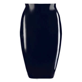 LATE X - Taliowana Lateksowa Mini Spódnica Czarna 2XL