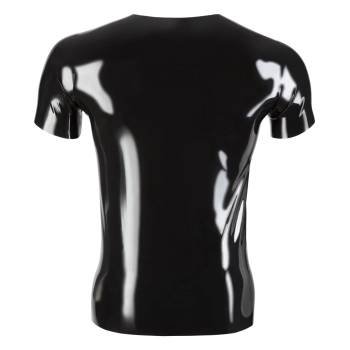 LATE X - Czarna Klasyczna Lateksowa Koszulka Unisex L