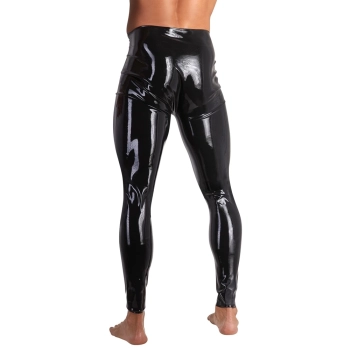 LATE X - Obcisłe Lateksowe Legginsy Z Otworem Na Penisa I Jądra Czarne 2XL