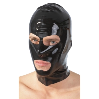 LATE X - Lateksowa Maska Z Otworami Na Oczy I Usta Czarna