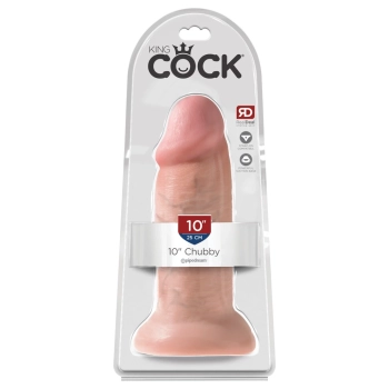 King Cock - Realistyczne Dildo Z Żołędziem I Przyssawką 25 CM Jasny Kolor Skóry