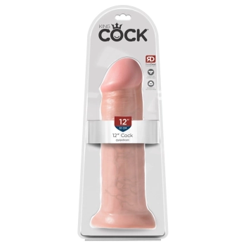 King Cock - Realistyczne Naturalne Dildo Z Przyssawką 31 CM Jasny Kolor Skóry