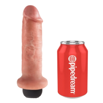 King Cock - Realistyczne Naturalne Dildo Z Wytryskiem 15 CM Jasny Kolor Skóry