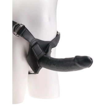 King Cock - Realistyczne Dildo Strap-On 23 CM Ciemny Kolor Skóry