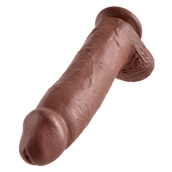 King Cock - Realistyczne Dildo Z Jądrami Brązowe 30 CM