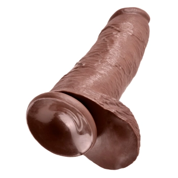 King Cock - Realistyczne Dildo Z Jądrami Brązowe 30 CM