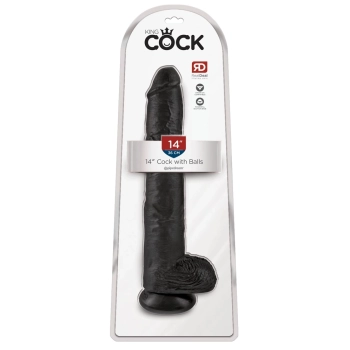 King Cock - Realistyczne Duże Dildo Z Przyssawką 36 CM Czarny