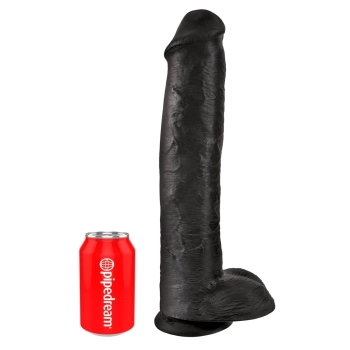 King Cock - Realistyczne Duże Dildo Z Przyssawką 38 CM Czarny