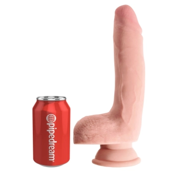 King Cock Plus - Realistyczne Dildo Z Jądrami I Przyssawką 23 CM Jasny Kolor Skóry