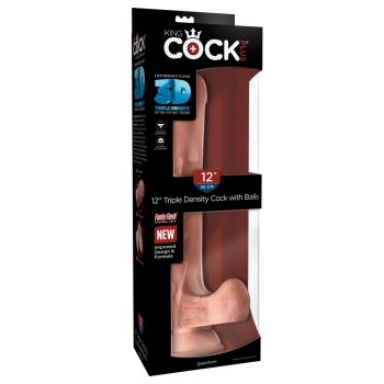 King Cock Plus - Realistyczne Dildo Z Jądrami I Przyssawką 30 CM Jasny Kolor Skóry