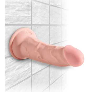 King Cock Plus - Realistyczne Naturalne Dildo Z Przyssawką 13 CM Jasny Kolor Skóry