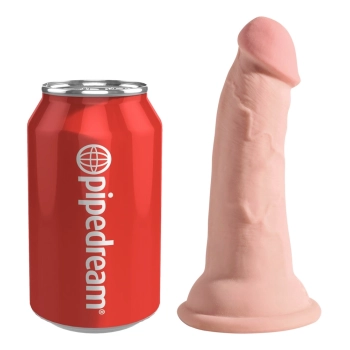 King Cock Plus - Realistyczne Naturalne Dildo Z Przyssawką 13 CM Jasny Kolor Skóry