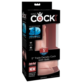 King Cock Plus - Realistyczne Dildo Z Jądrami I Przyssawką 13 CM Jasny Kolor Skóry