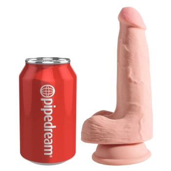 King Cock Plus - Realistyczne Dildo Z Jądrami I Przyssawką 13 CM Jasny Kolor Skóry