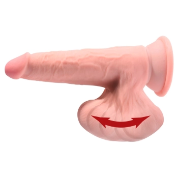 King Cock Plus - Realistyczne Dildo Z Kulkami W Jądrach I Przyssawką 15,2 CM Jasny Kolor Skóry