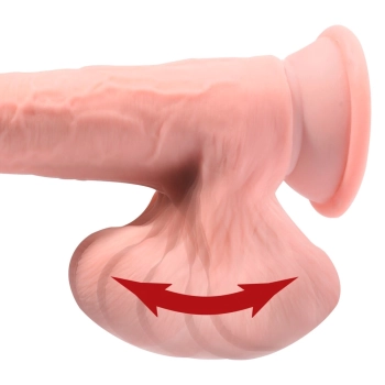 King Cock Plus - Realistyczne Dildo Z Kulkami W Jądrach I Przyssawką 22,9 CM Jasny Kolor Skóry