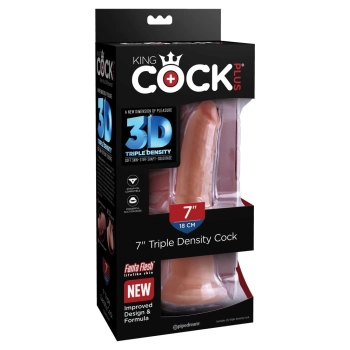 King Cock Plus - Realistyczne Naturalne Dildo Z Przyssawką 18 CM Ciemny Kolor Skóry
