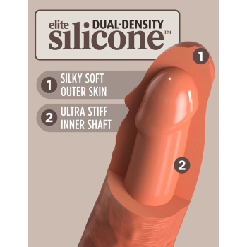 King Cock Elite - Realistyczne Silikonowe Dildo Z Przyssawką 18 CM Ciemny Kolor Skóry