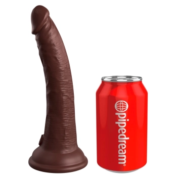 King Cock Elite - Realistyczne Silikonowe Dildo Z Przyssawką 18 CM Brązowy Kolor Skóry