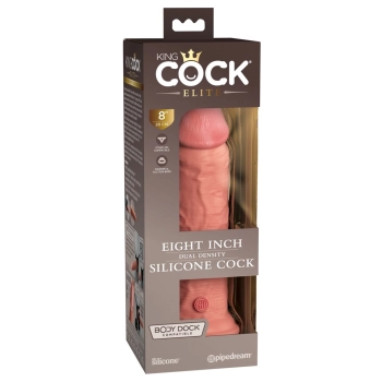 King Cock Elite - Realistyczne Silikonowe Dildo Z Przyssawką 20 CM Jasny Kolor Skóry