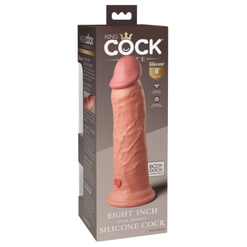 King Cock Elite - Realistyczne Silikonowe Dildo Z Przyssawką 20 CM Jasny Kolor Skóry