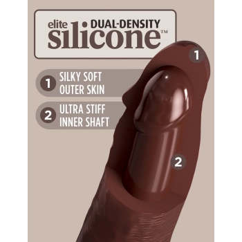 King Cock Elite - Realistyczne Silikonowe Dildo Z Przyssawką 20 CM Brązowy Kolor Skóry