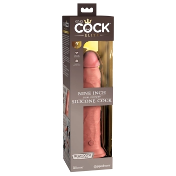 King Cock Elite - Realistyczne Silikonowe Dildo Z Przyssawką 23 CM Jasny Kolor Skóry