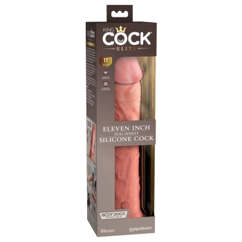 King Cock Elite - Realistyczne Silikonowe Dildo Z Przyssawką 28 CM Jasny Kolor Skóry