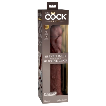 King Cock Elite - Realistyczne Silikonowe Dildo Z Przyssawką 28 CM Brązowy Kolor Skóry