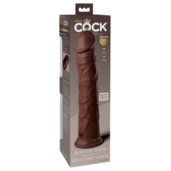 King Cock Elite - Realistyczne Silikonowe Dildo Z Przyssawką 28 CM Brązowy Kolor Skóry