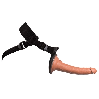 King Cock Elite - Uprząż Strap-On Z Realistycznym Dildo 18 CM Ciemny Kolor Skóry