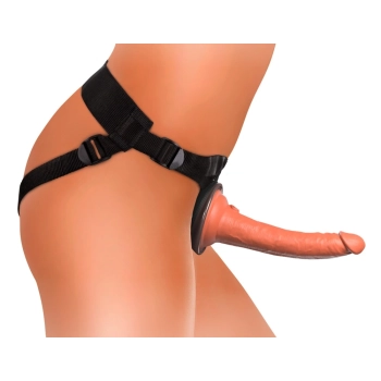 King Cock Elite - Uprząż Strap-On Z Realistycznym Dildo 18 CM Ciemny Kolor Skóry