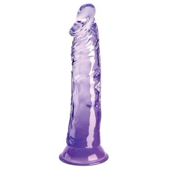 King Cock Clear - Realistyczne Dildo Z Przyssawką Przezroczyste-Fioletowe 20 CM